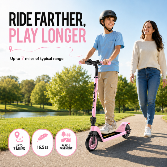 Top feel T10 Youth Electric Scooter with Bluetooth Speaker, 12.5 MPH, 7-Mile Range, UL 2272 Certified