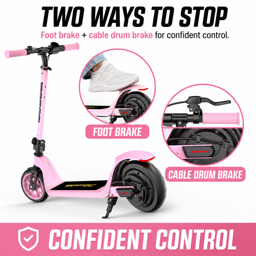 Top feel T10 Youth Electric Scooter with Bluetooth Speaker, 12.5 MPH, 7-Mile Range, UL 2272 Certified