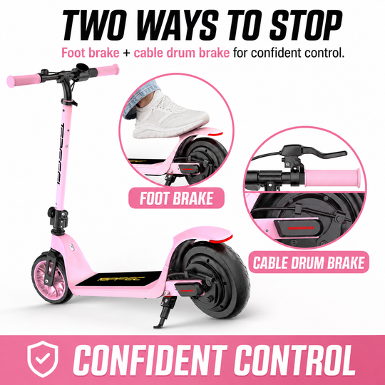 Top feel T10 Youth Electric Scooter with Bluetooth Speaker, 12.5 MPH, 7-Mile Range, UL 2272 Certified
