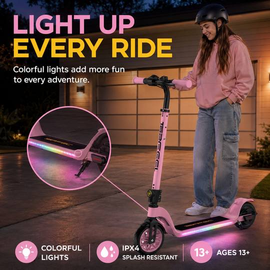 Top feel T10 Youth Electric Scooter with Bluetooth Speaker, 12.5 MPH, 7-Mile Range, UL 2272 Certified