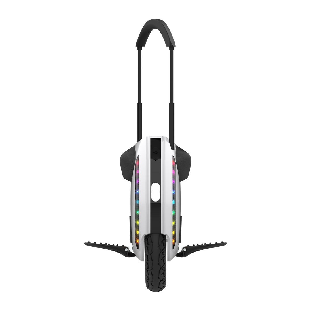 Front view of the Kingsong 14D electric unicycle with an 14-inch tire