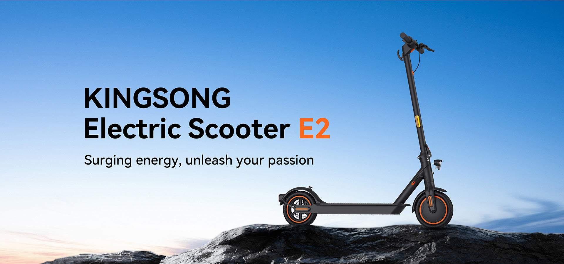 Lightweight Kingsong E2 electric scooter perfect for urban commuting.