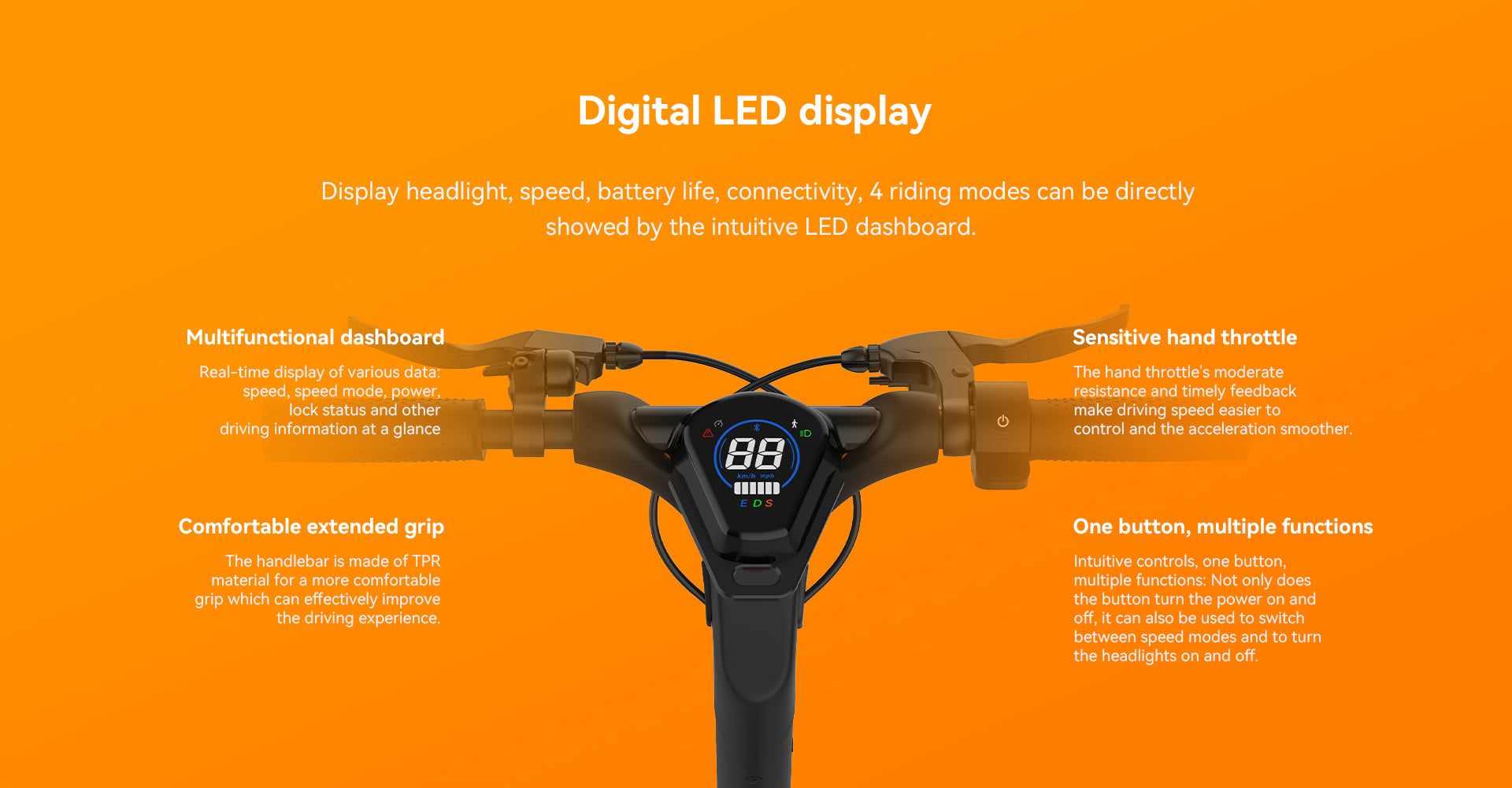 Close-up of the digital display panel on the Kingsong N15 Pro showing speed and battery life