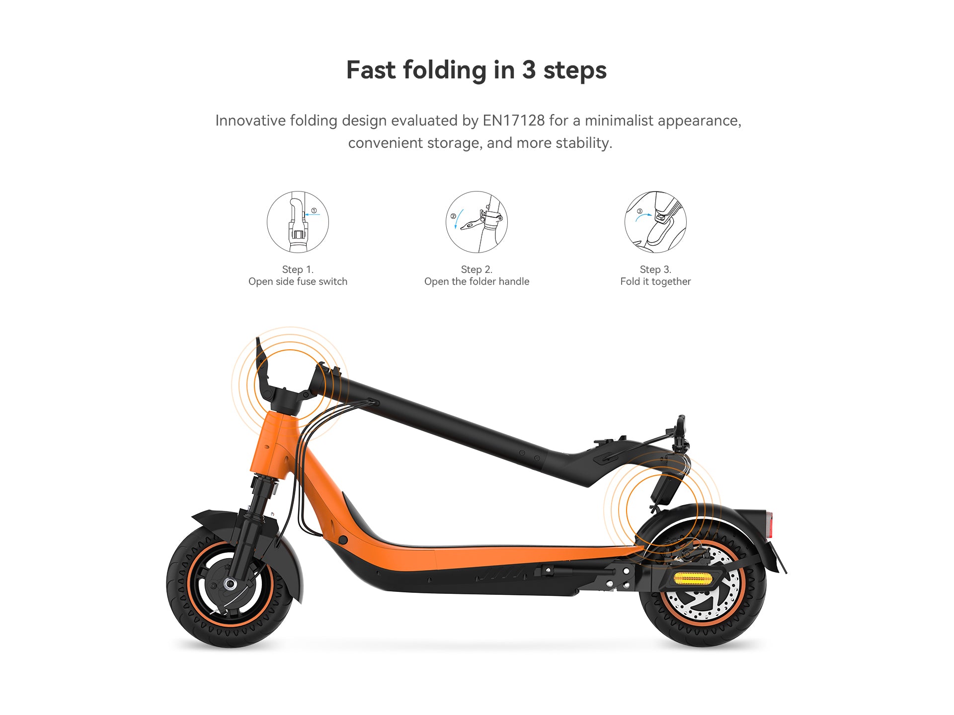 Foldable Kingsong N15 Pro+ electric scooter for convenient transport and storage